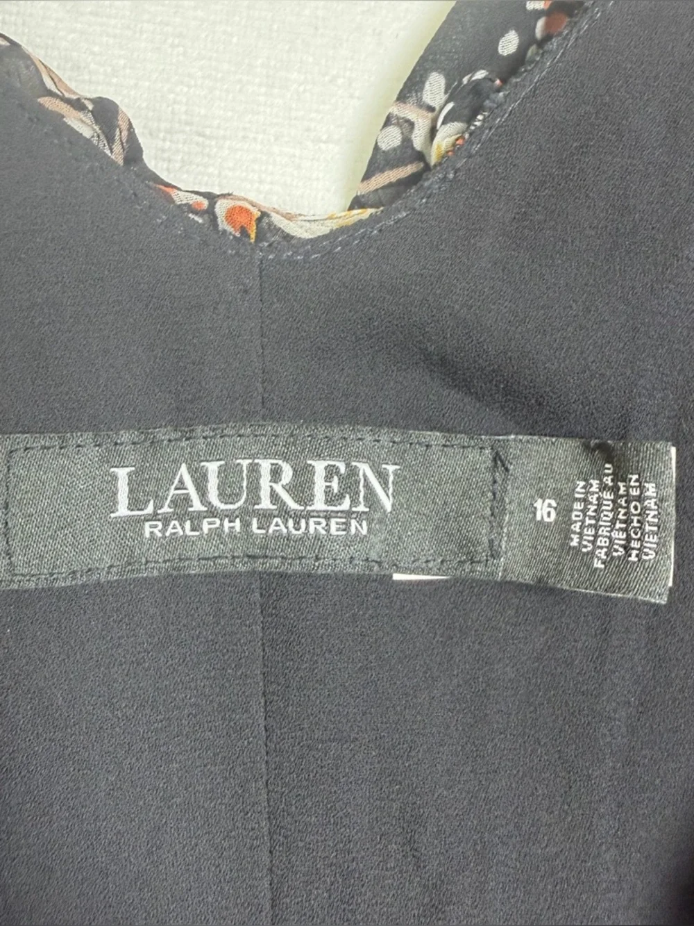 Ralph Lauren Women’s Floral Tiered Georgette Gown Sz 16 Romantic Lace Trim - Picture 6 of 15